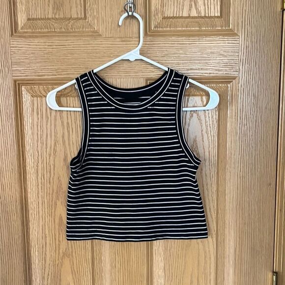 Free People Black White Striped Muscle Tank M/L - Picture 2 of 4